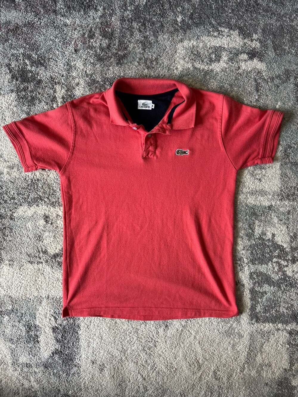 Lacoste Petit Pique Polo Bright Coral Short Sleeve Sizs M